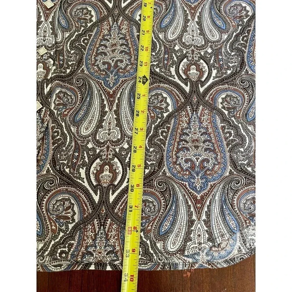 Panhandle Men's Polo Button Down XXL 100% Cotton Bohemian Long Sleeve paisley - Picture 9 of 13